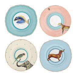 Plato Porcelana 16 cm animales - 4 Unidades