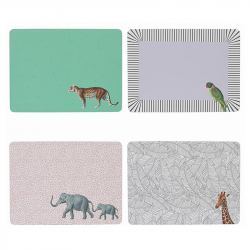 Salvamanteles Rectangular Animales - 4 unidades