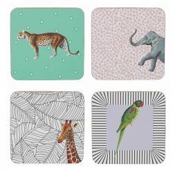 Posavasos Cuadrados Animales - set de 4