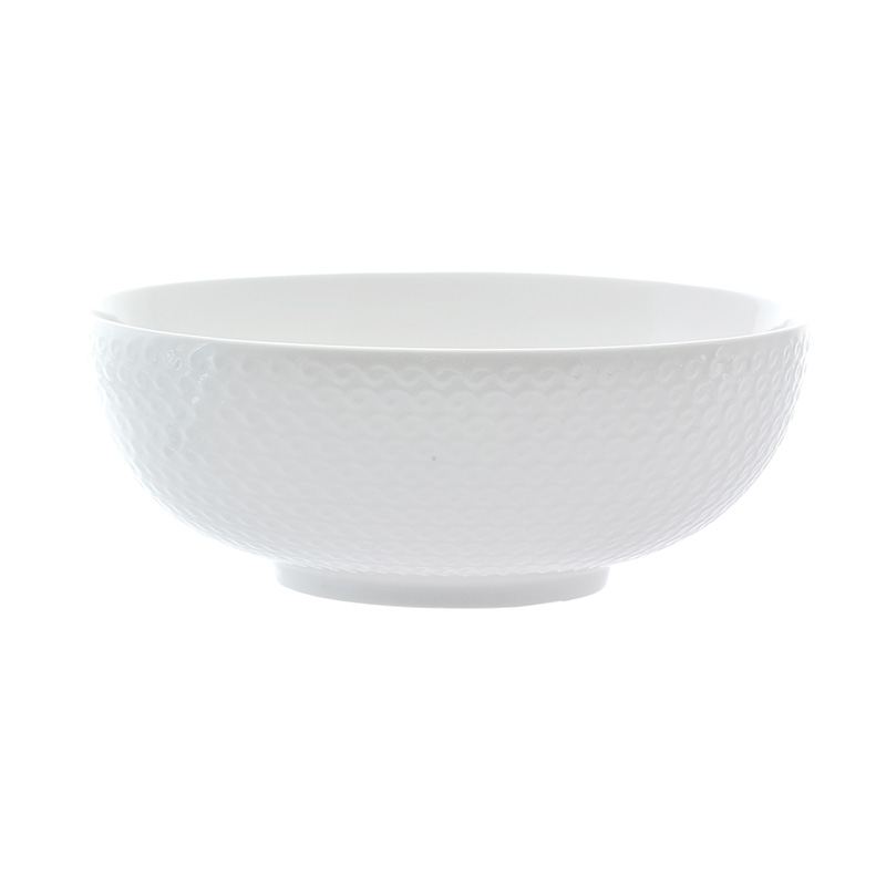 Ensaladera Porcelana Blanca Relieve