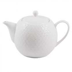 Tetera de Porcelana Blanca Relieve - 1.5 litros