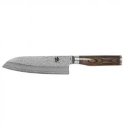 Cuchillo Santoku Shun Classic kai 18 cm. hoja alveolada. Muy afilado