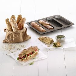 Molde para pan mini baguette lekue