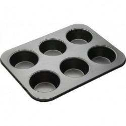 Molde Para Muffin y Cupcake Antiadherente de 6 Cavidades