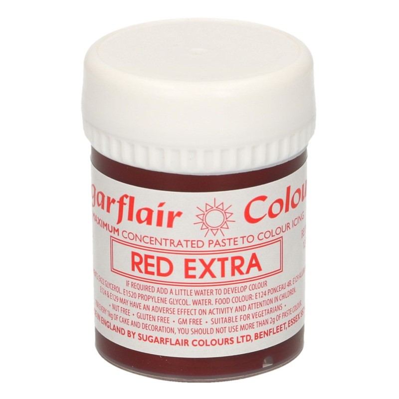 Colorante en Pasta Concentrado Sugarflair Extra Rojo 42 gr,