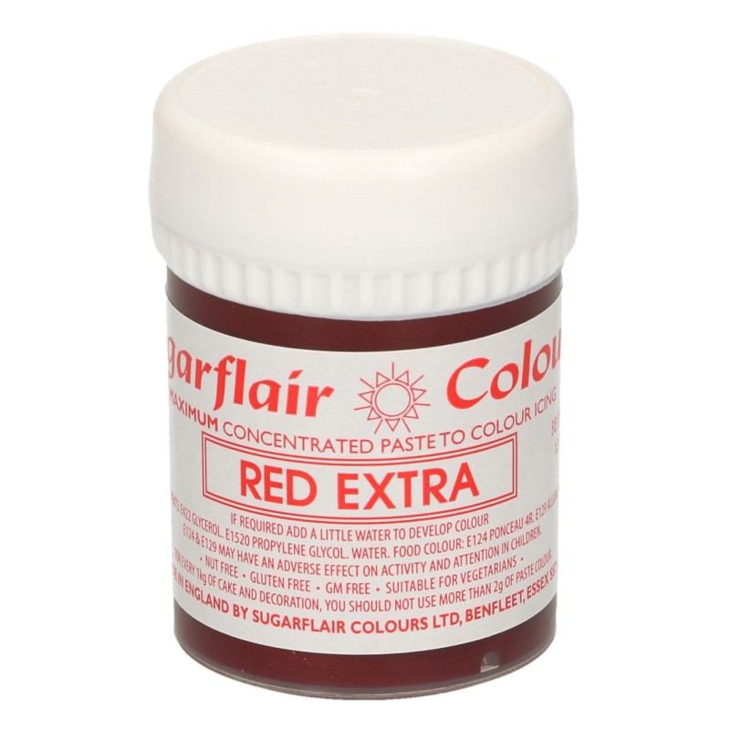 Colorante en Pasta Concentrado Sugarflair Extra Rojo 42 gr,