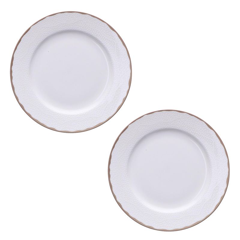 Plato llano de porcelana blanca ideal como plato de postre y desayuno