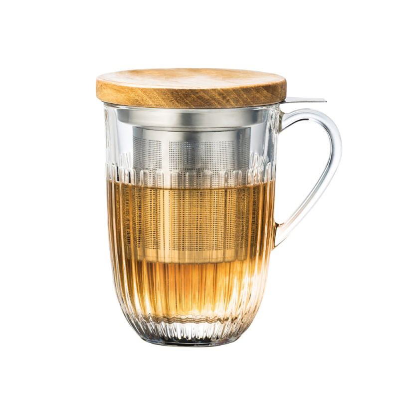 Taza de cristal para té con filtro y tapa – Tisanera – Entre Tés y Cafés