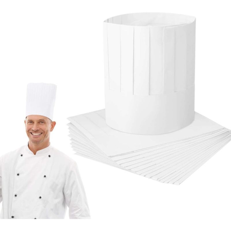 Gorro Chef Papel Blanco