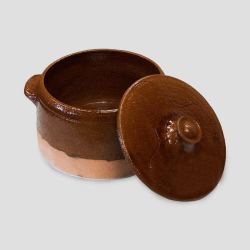 Olla de barro artesano con tapa