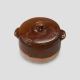 Olla de barro artesanal esmaltado con tapa