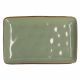 Fuente rectangular esmaltada verde oliva