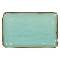 Fuente rectangular esmaltada verde acqua
