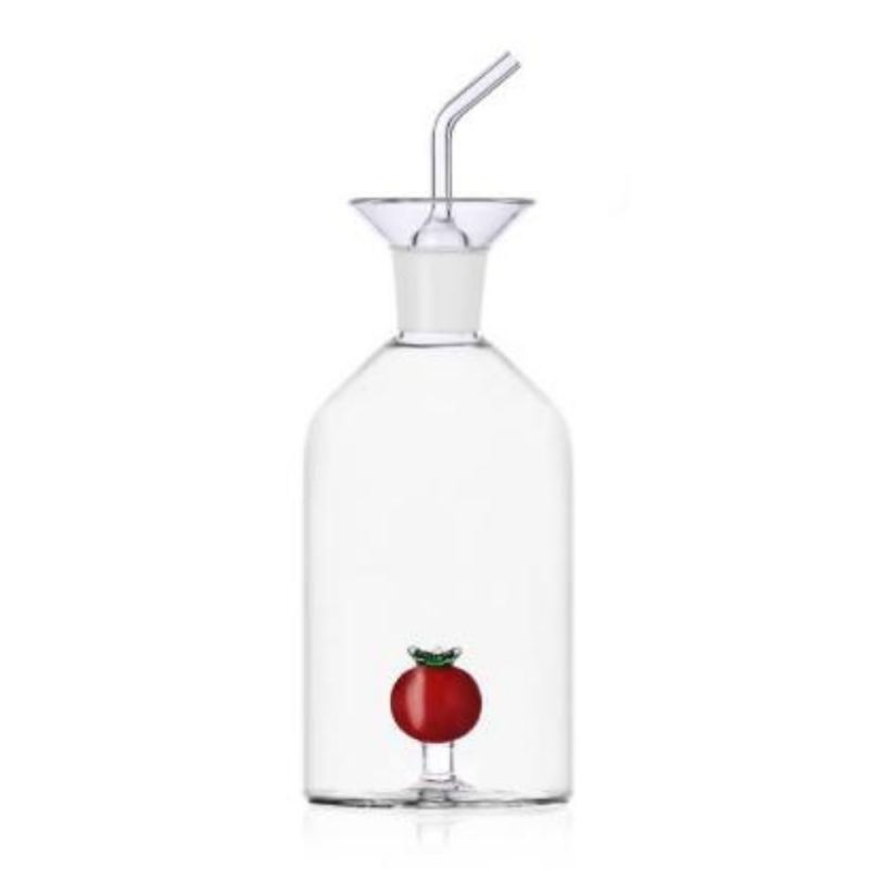 Aceitera antigoteo en cristal con tomate