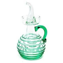 Aceitera antigoteo Cristal Artesana hilada en verde