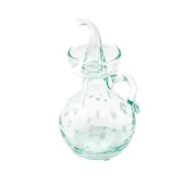 Aceitera Antigoteo de Cristal Artesana - Confeti blanco
