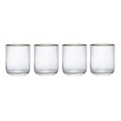  vasos de cristal borde dorado 400 ml