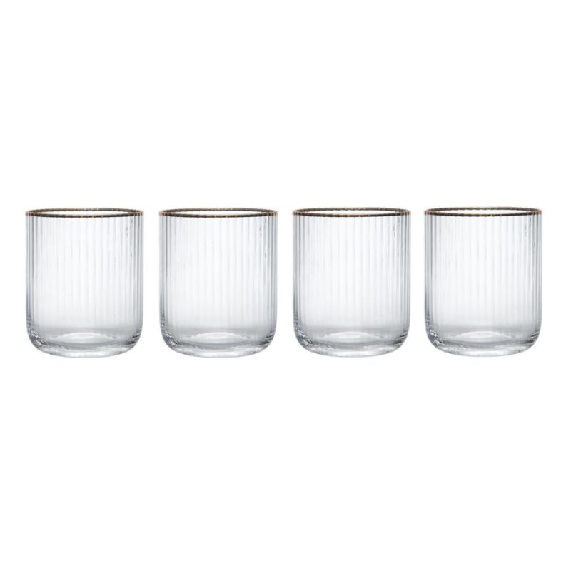  vasos de cristal borde dorado 400 ml