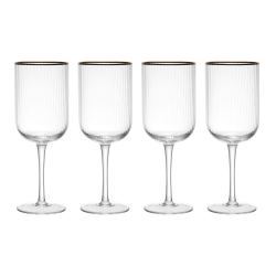 Copas de vino cristal estriado 