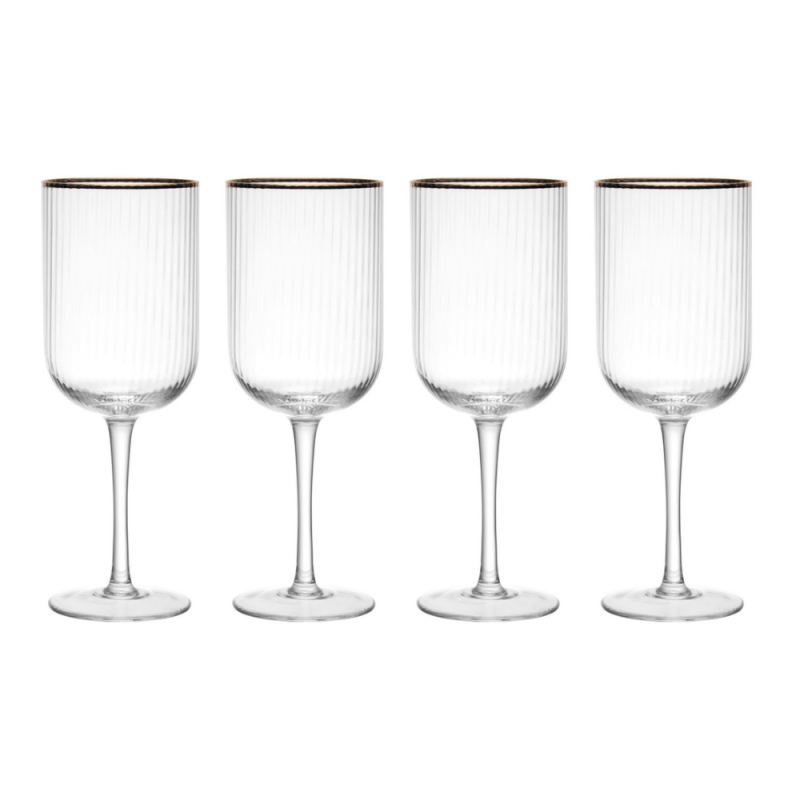 Copas de vino cristal estriado 