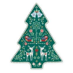 Plato de porcelana inglesa con forma de árbol de Navidad