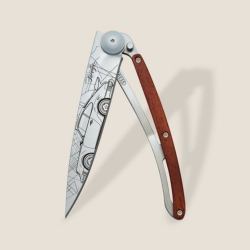 Navaja Deejo Young timer con mango de madera de coral