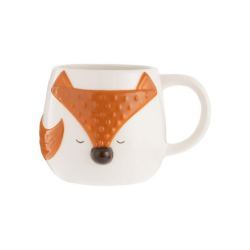 tazas de cerámica blanca motivo de zorro