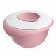 Bol mezclador (con tapa en dos partes), 3,5 l, rosa/blanco