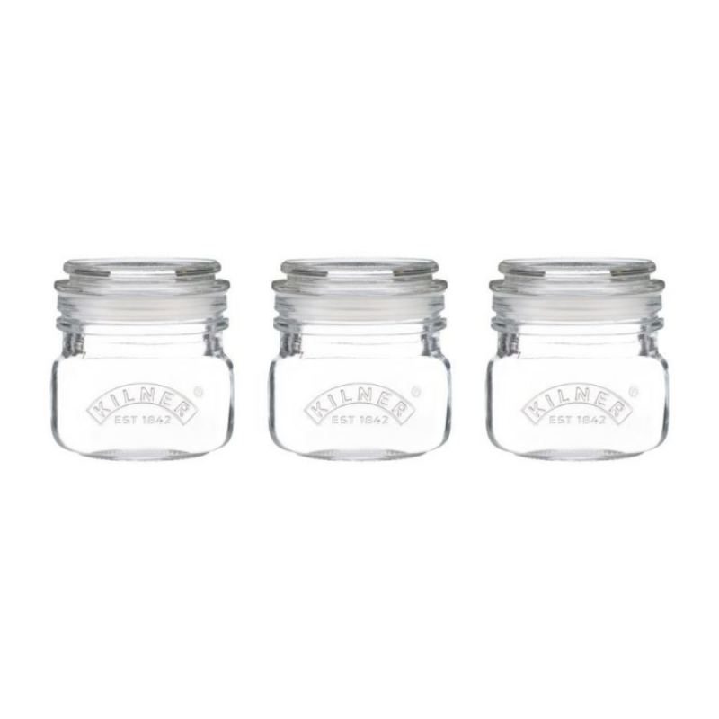 Set 3 tarros de cristal kilner