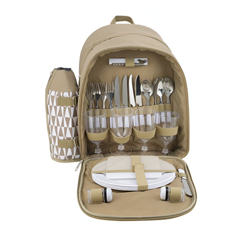 Mochila picnic rectangular de nylon - 30x20x40 cm