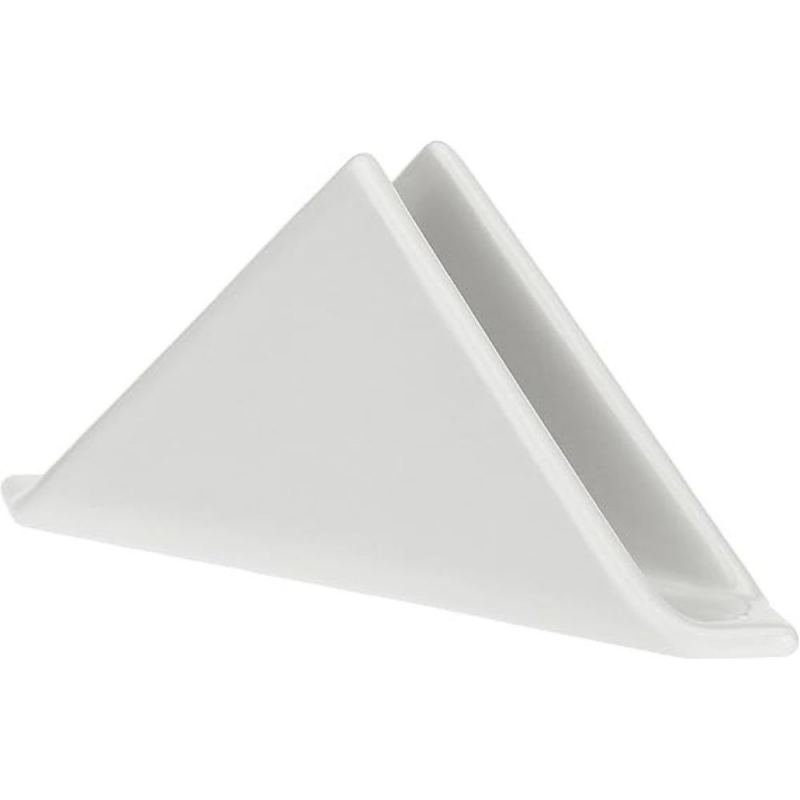 Servilletero de porcelana blanca triangular