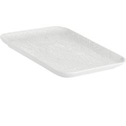 Bandeja de porcelana Bosco blanca 34.5 x 25 cm