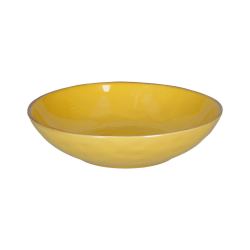 bol /plato hondo de 21 cm amarillo en cerámica de gres