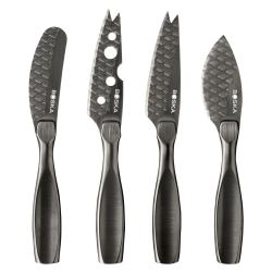 Juego de 4 cuchillos queso mini monaco negro Boska