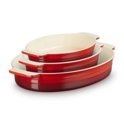 Set de 3 bandejas oval Le Creuset cereza
