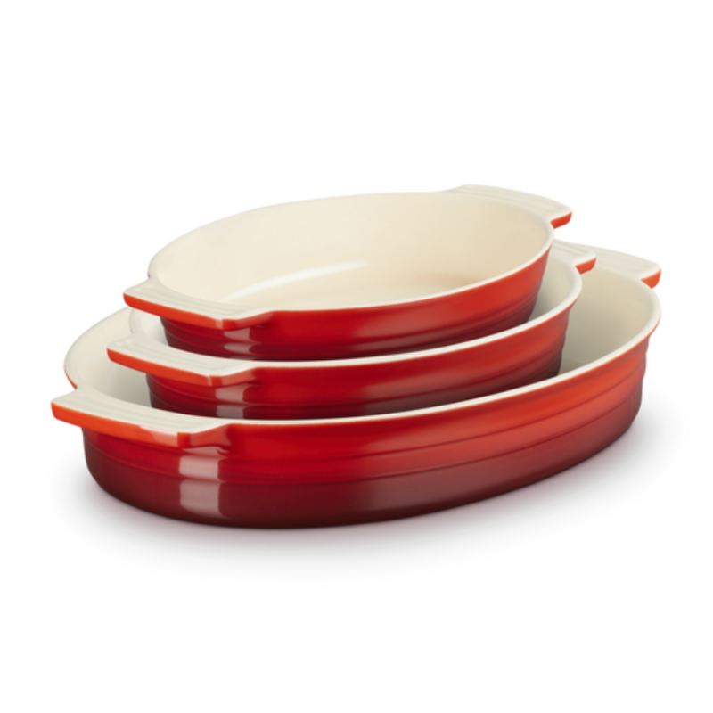 Set de 3 bandejas oval Le Creuset cereza