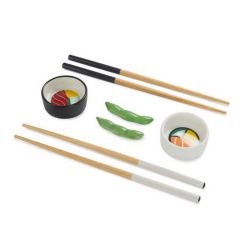 set para servir sushi Oishii blanco/negro