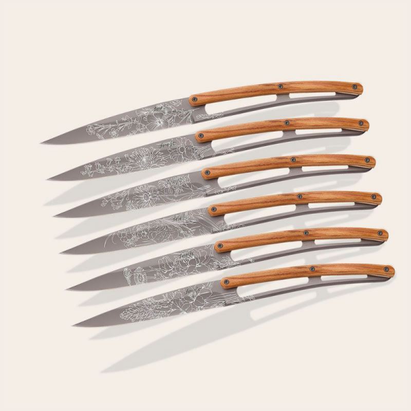 Juego de Cuchillos de carne para mesa Motivo Jouy 