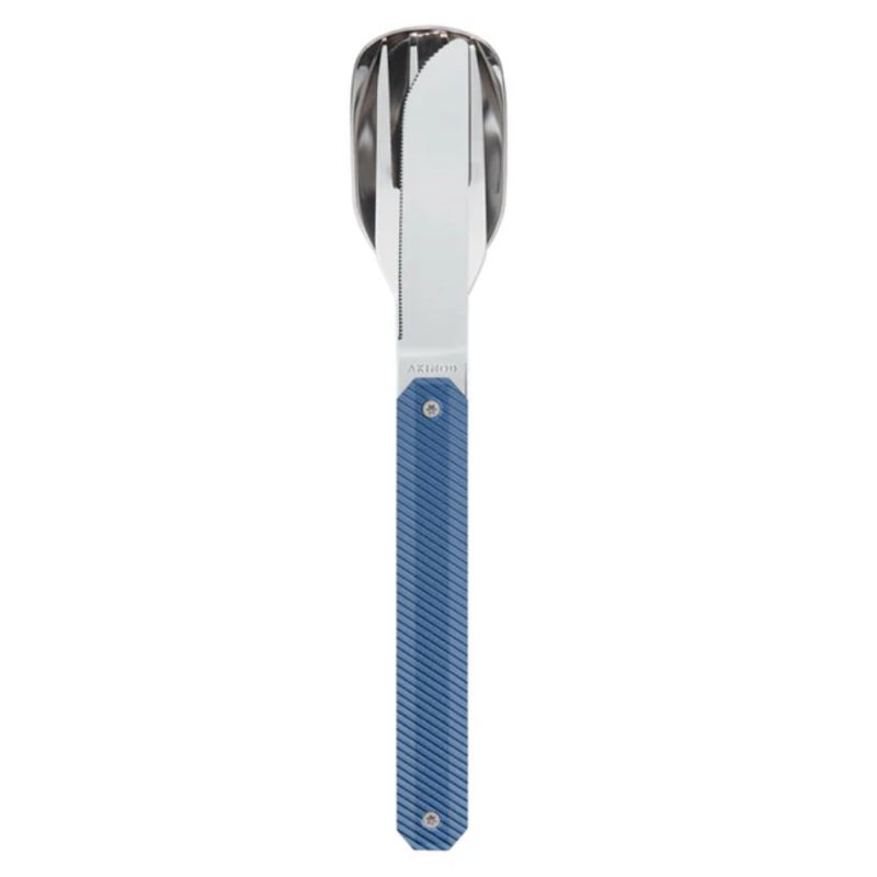 Juego de cubiertos para llevar aluminio azul