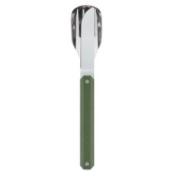 Juego de cubiertos para llevar verde khaki magnético