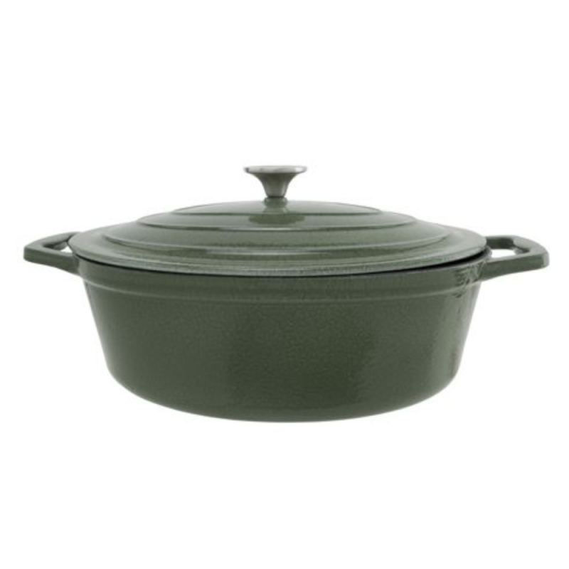 Cocotte hierro fundido oval verde castard 5.1 L