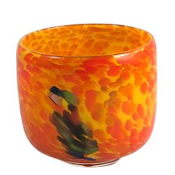 Cuenco de vidrio soplado pequeño azul formentor