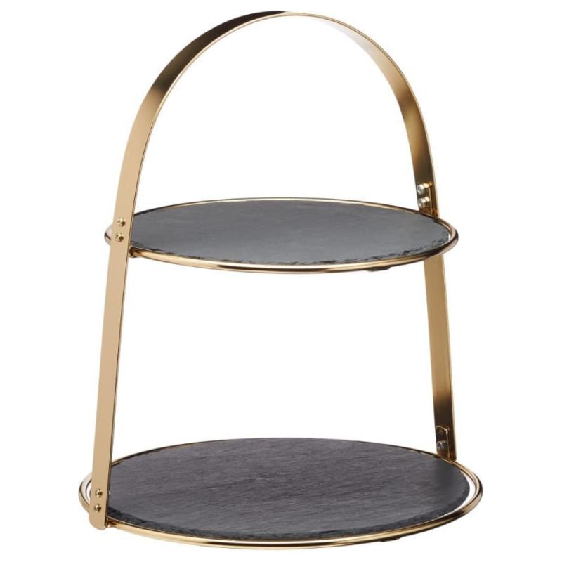 Fuente de servir redonda pizarra