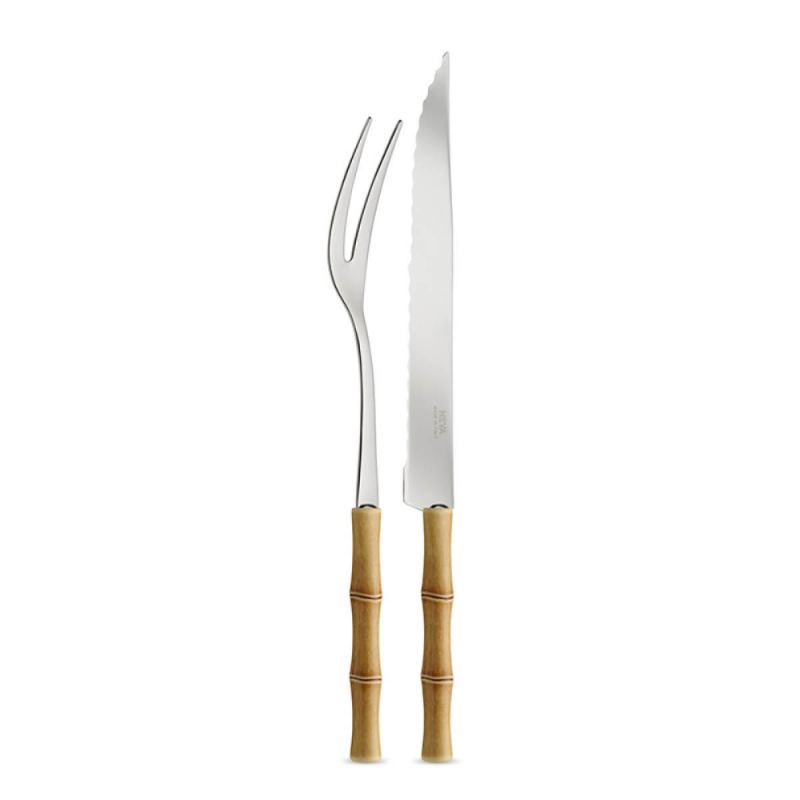 Juego de cuchillo y tenedor - bamboo beige