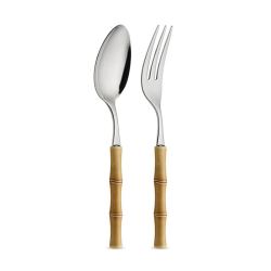 juego de cuchara y tenedor - bambú