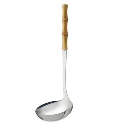 Cucharón para servir acero inoxidable - mango de bambú sintético