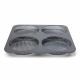 Molde pan de hamburguesa antiadherente perforado de acero (4 cavidades)