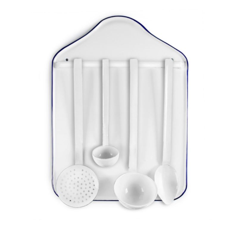 Colgador de utensilios vintage blanca