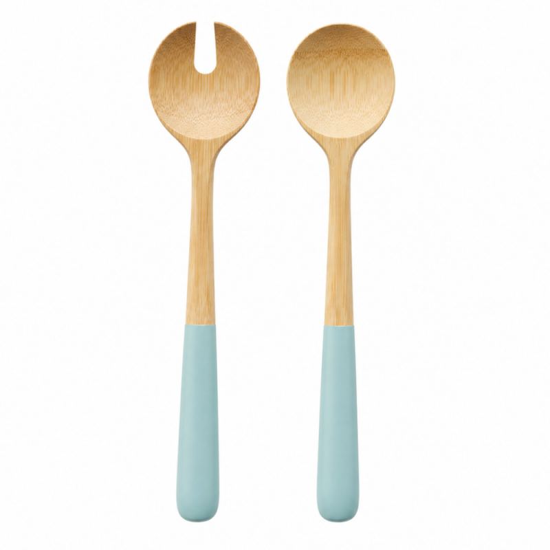 Cubiertos de ensalada de bambú 27 cm