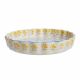 molde para quiche de cerámica de gres estampado floral azul